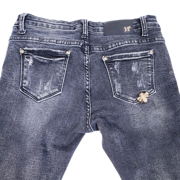 Black Distressed Skinny Jeans Size Medium - Picture 7 of 7